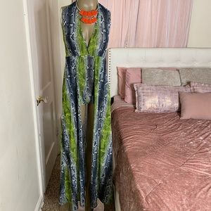 RAMISOU Mesh Halter Top Romper